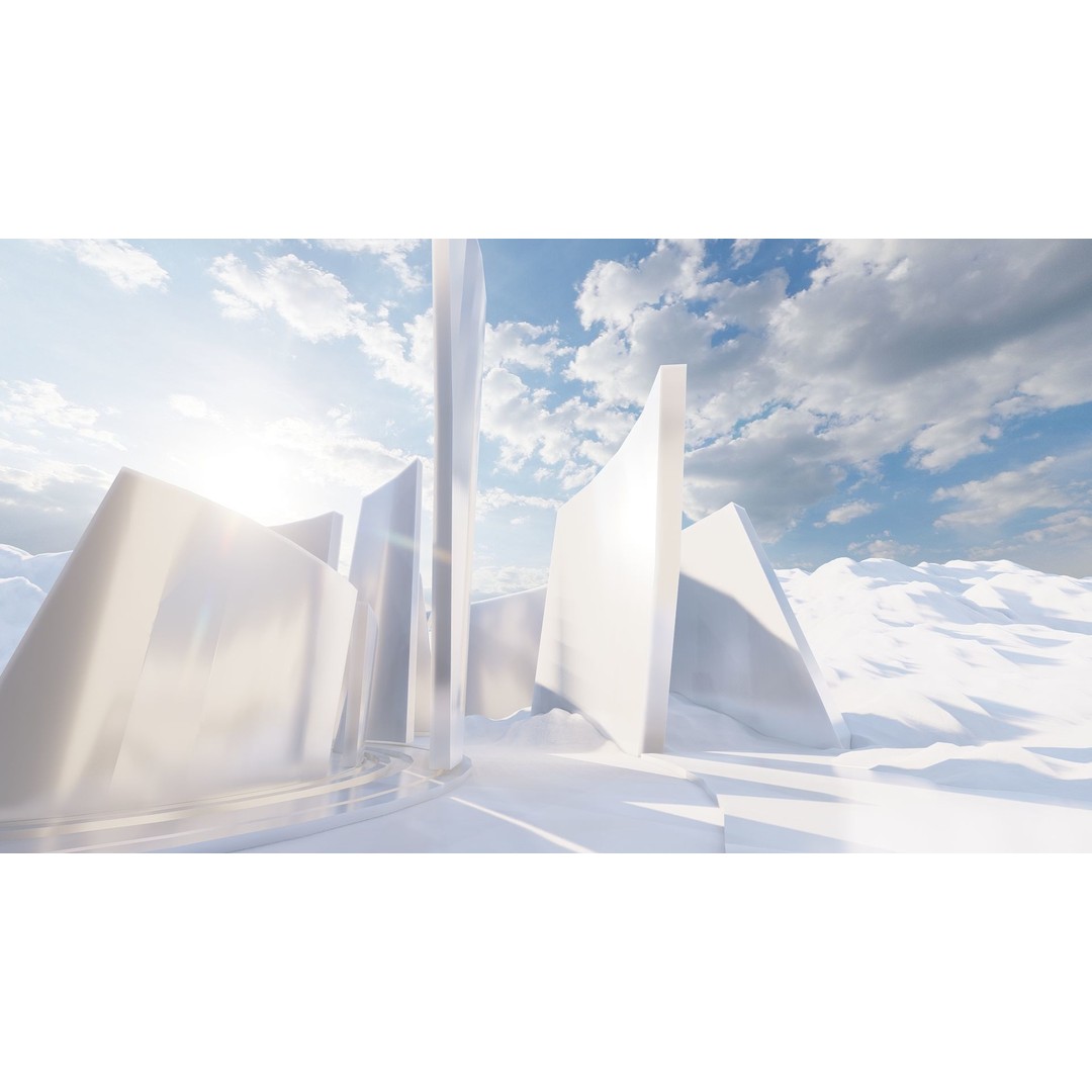 Futuristic Desert Retreat 3D Model – Modern Oasis, Rigged, PBR - View 14