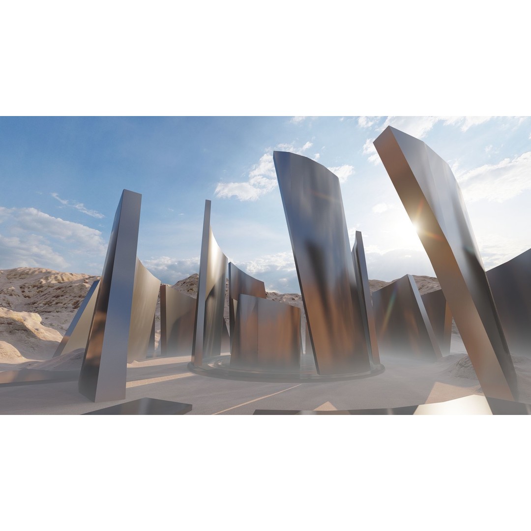 Futuristic Desert Retreat 3D Model – Modern Oasis, Rigged, PBR - View 15
