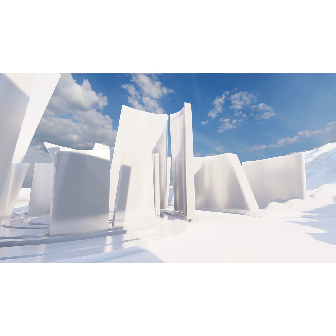 Futuristic Desert Retreat 3D Model – Modern Oasis, Rigged, PBR - View 16