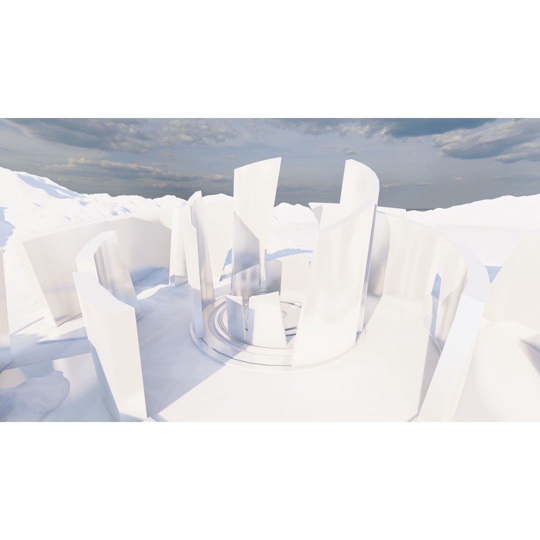 Futuristic Desert Retreat 3D Model – Modern Oasis, Rigged, PBR - View 19