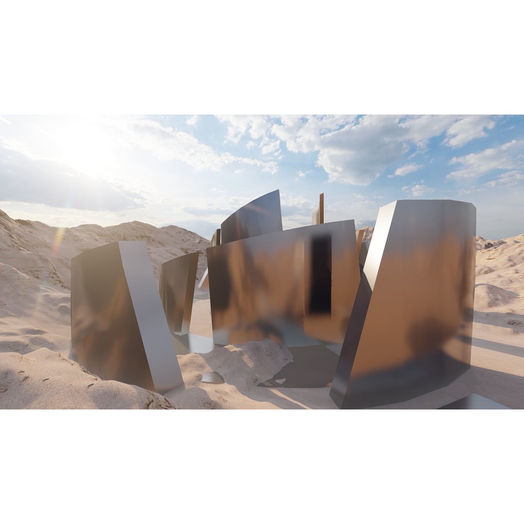 Futuristic Desert Retreat 3D Model – Modern Oasis, Rigged, PBR - View 6