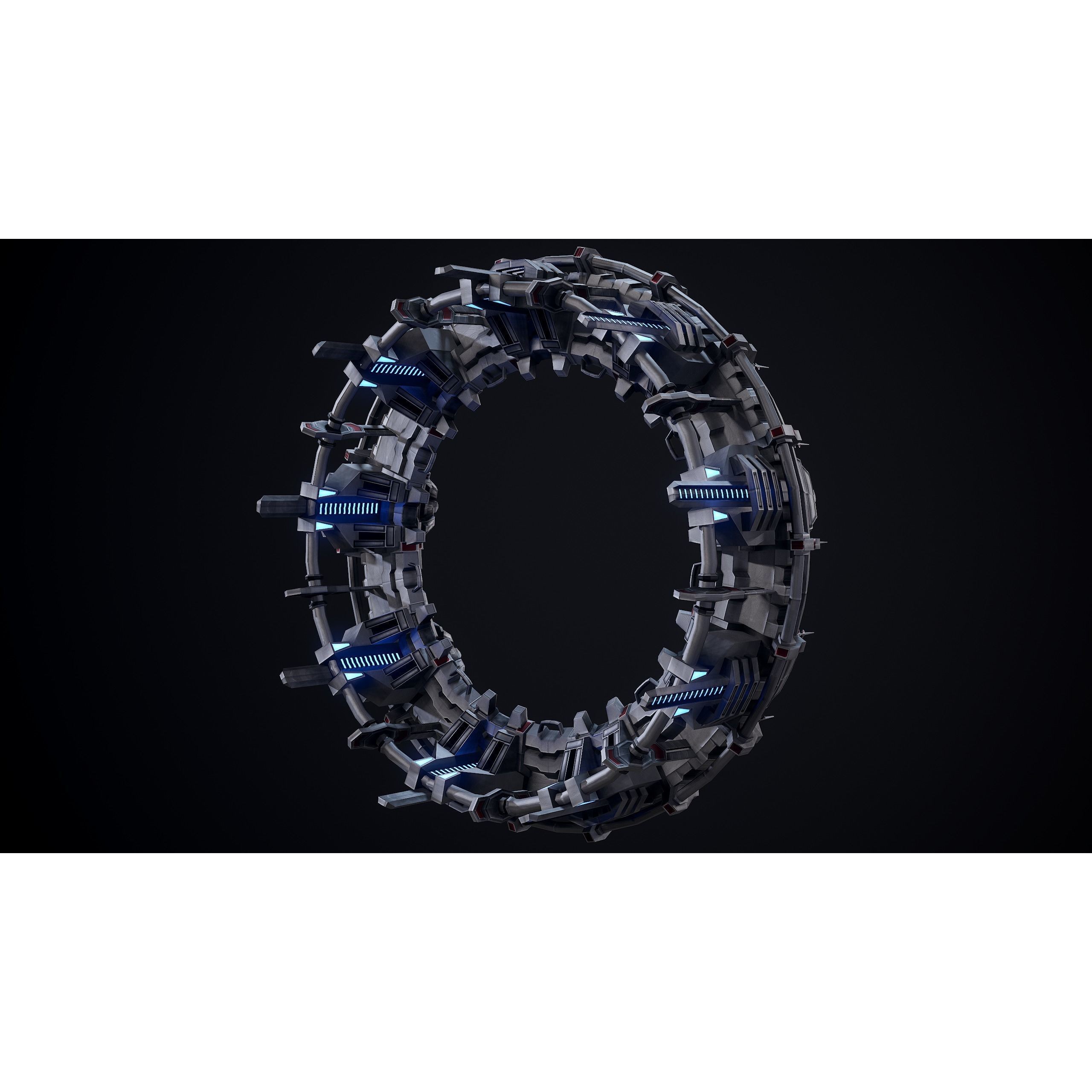 Sci-Fi Stargate - Low-Poly Game-Ready 3D Model - View 10