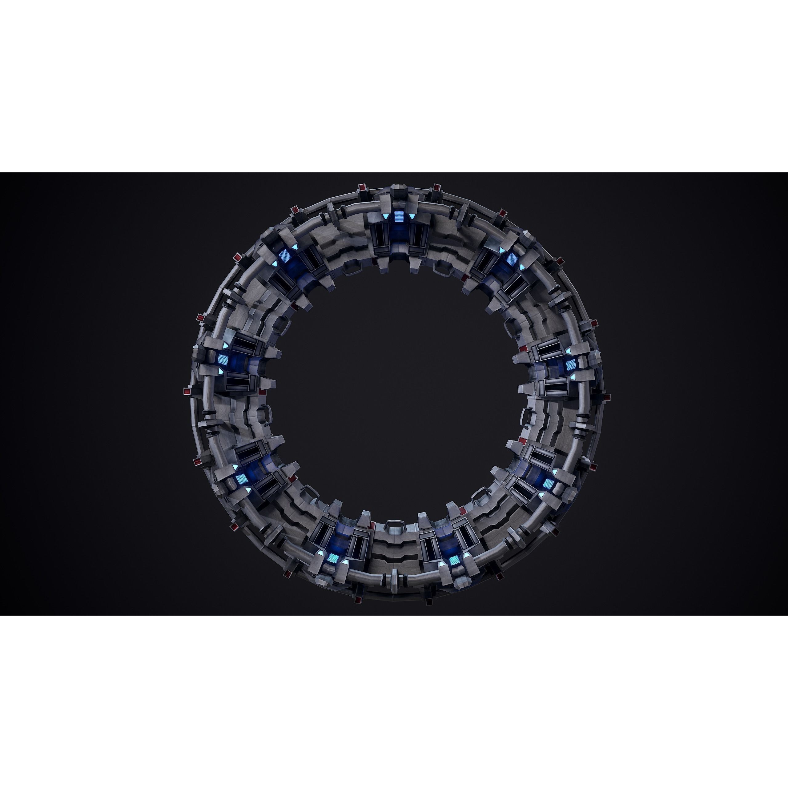 Sci-Fi Stargate - Low-Poly Game-Ready 3D Model - View 11