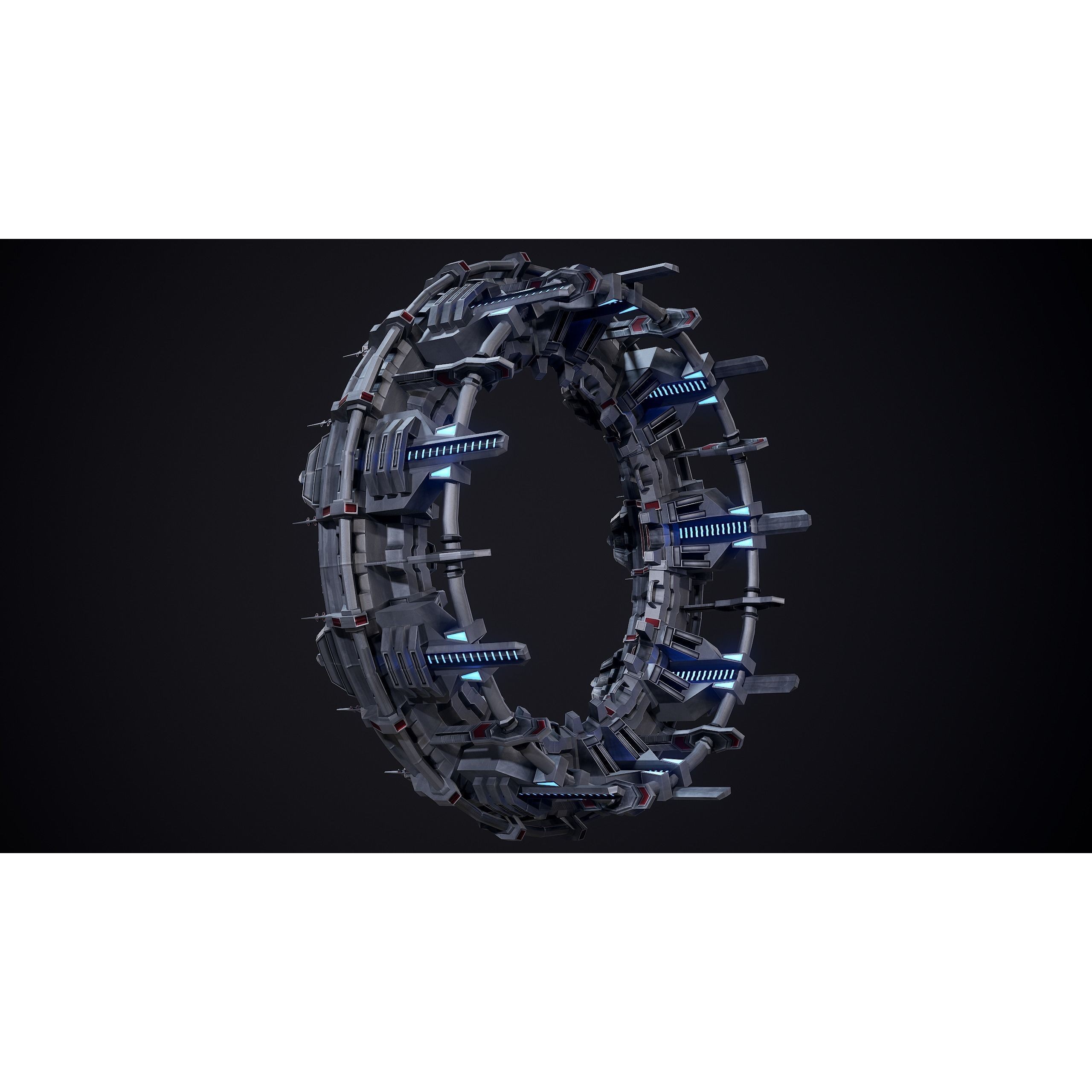 Sci-Fi Stargate - Low-Poly Game-Ready 3D Model - View 12