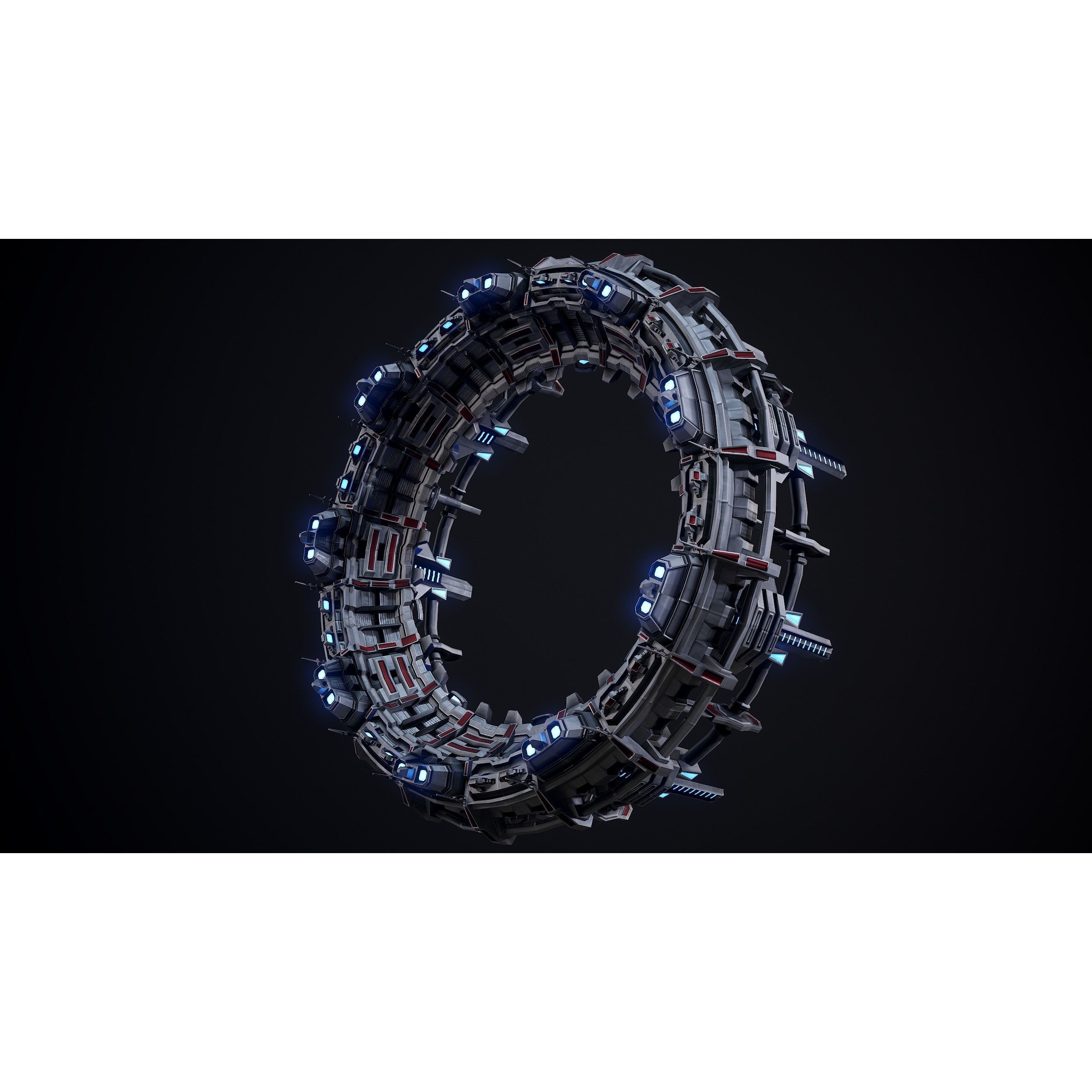 Sci-Fi Stargate - Low-Poly Game-Ready 3D Model - View 14