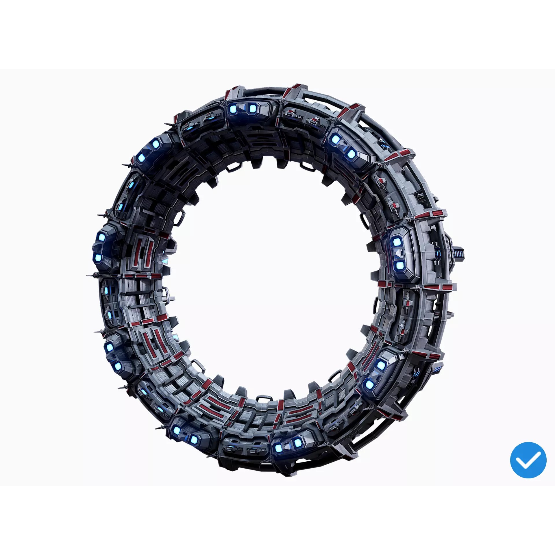 Sci-Fi Stargate - Low-Poly Game-Ready 3D Model - View 2