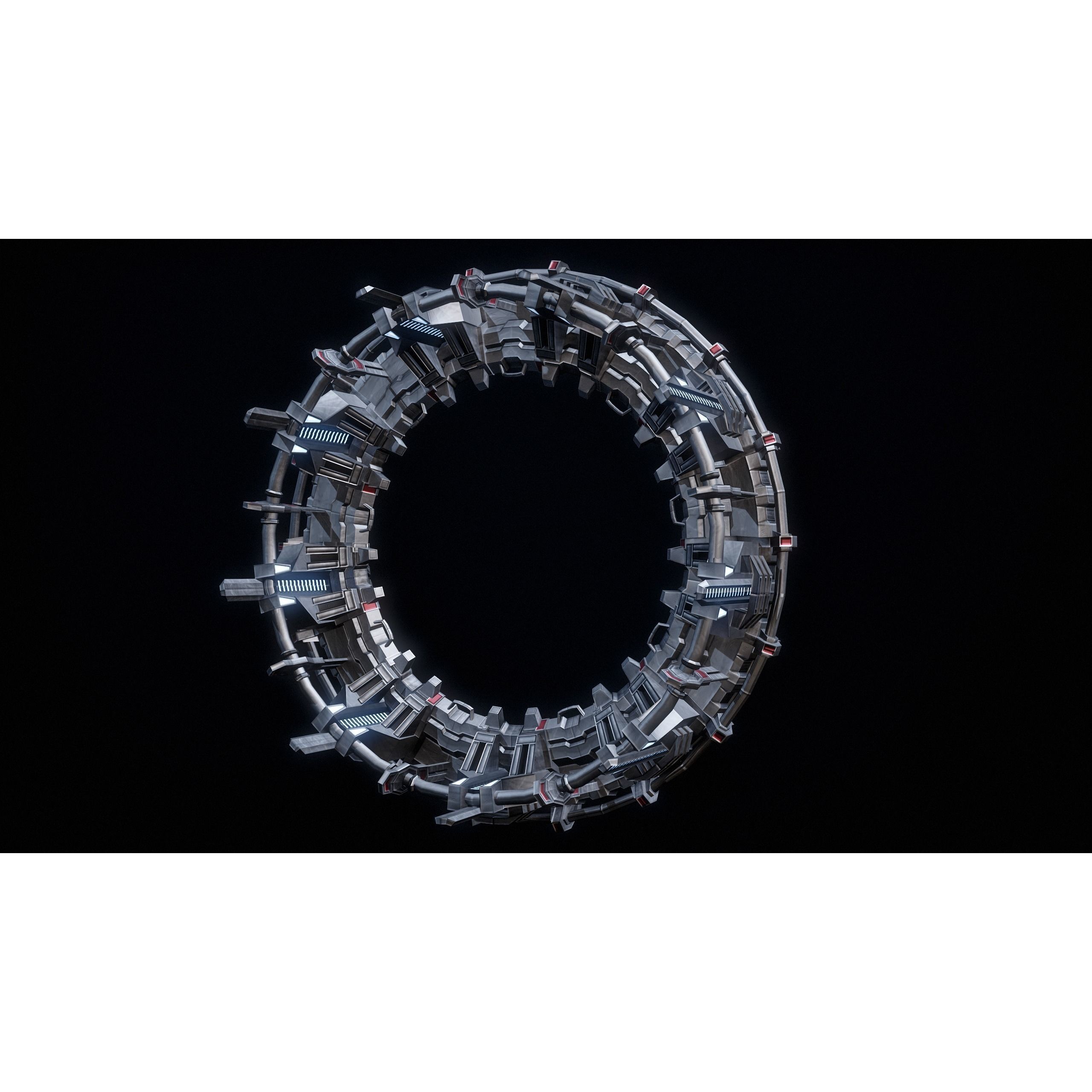 Sci-Fi Stargate - Low-Poly Game-Ready 3D Model - View 28