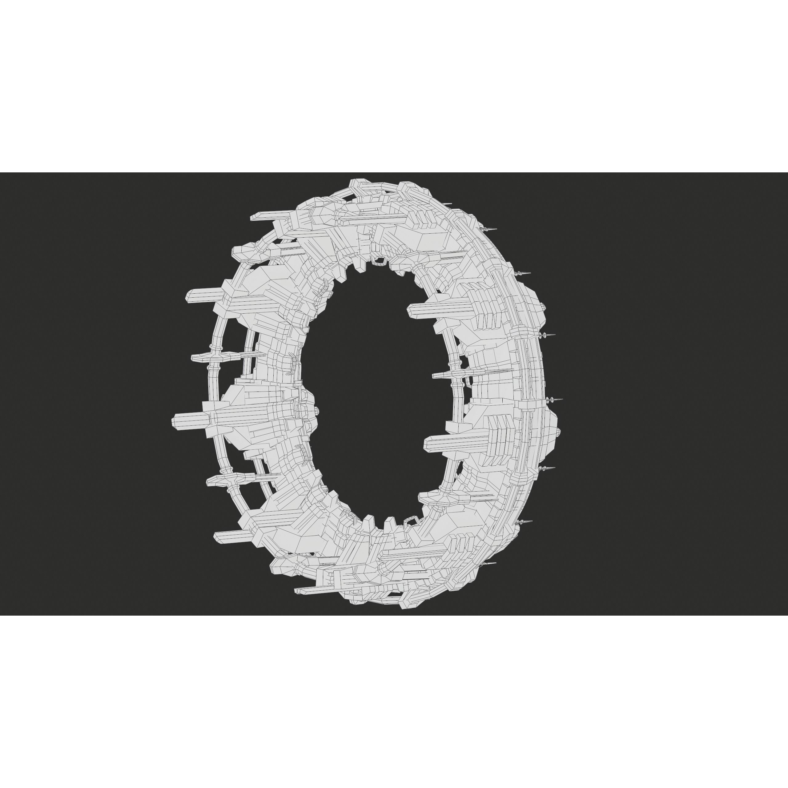 Sci-Fi Stargate - Low-Poly Game-Ready 3D Model - View 44