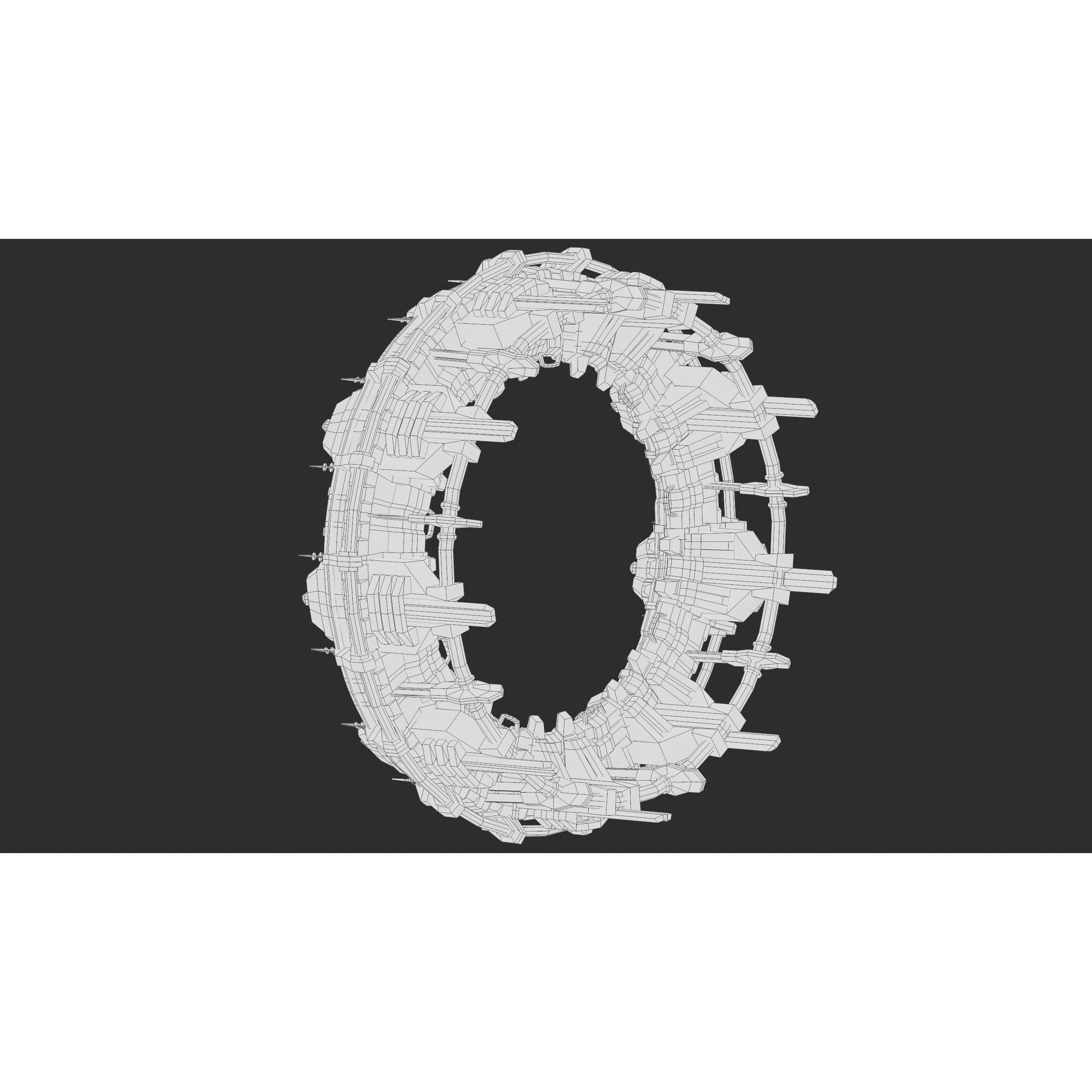 Sci-Fi Stargate - Low-Poly Game-Ready 3D Model - View 45