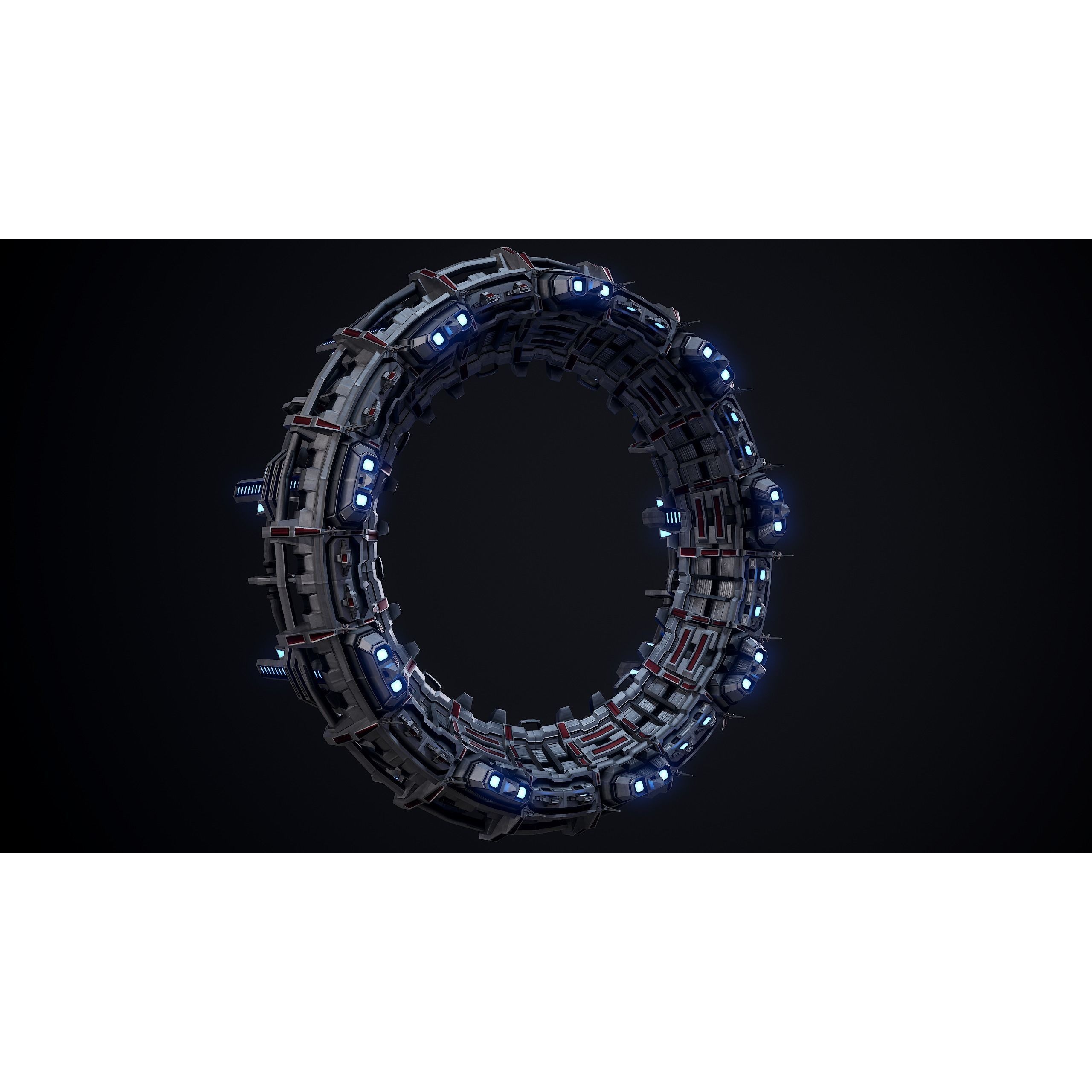 Sci-Fi Stargate - Low-Poly Game-Ready 3D Model - View 7