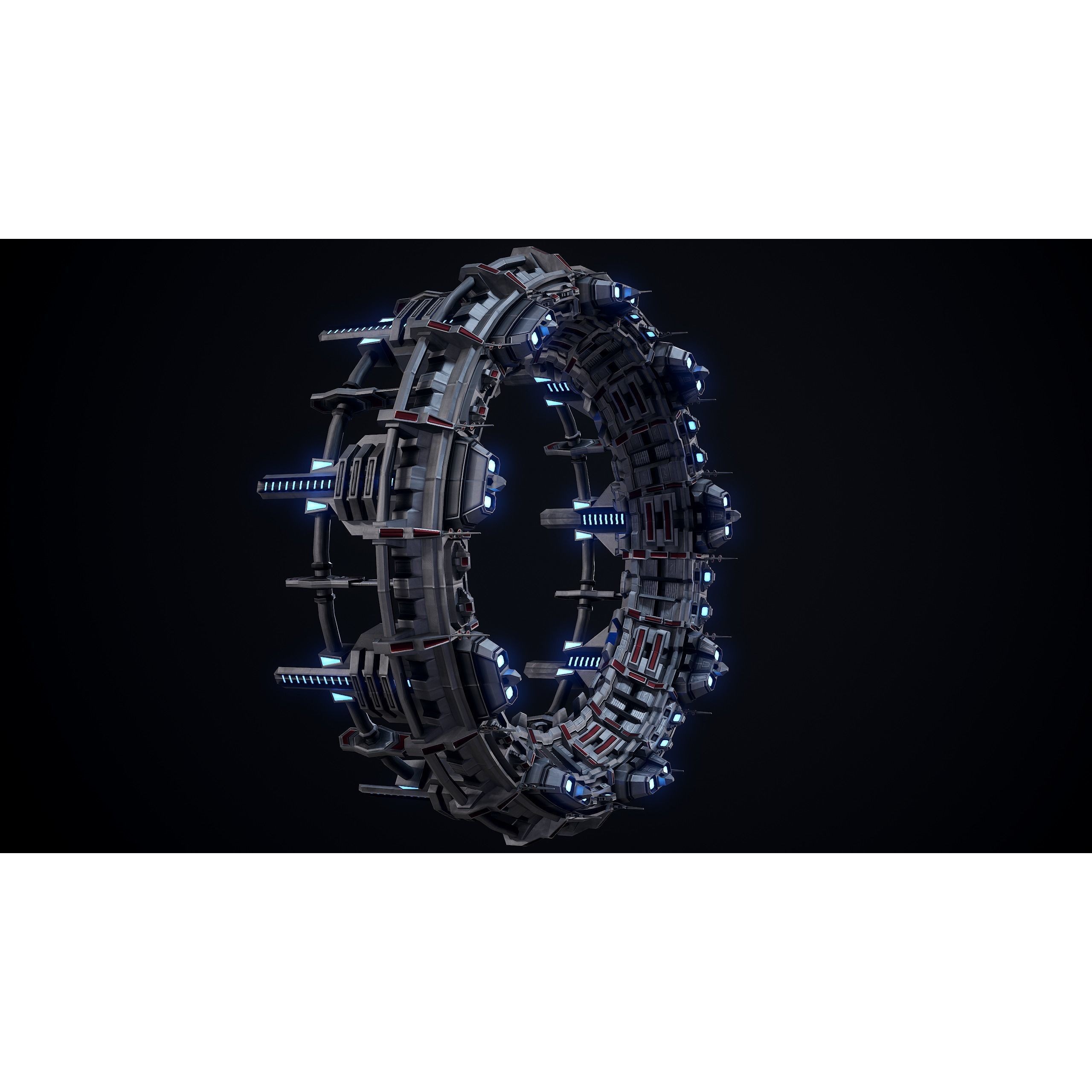 Sci-Fi Stargate - Low-Poly Game-Ready 3D Model - View 8