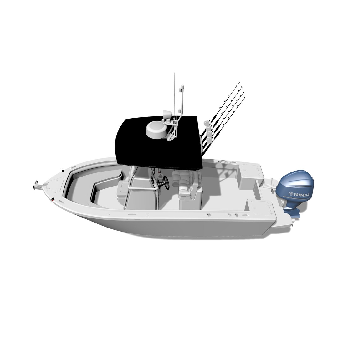 6 Meter Fishing Hard Top Boat 3D Model – Realistic Marine Design, FBX