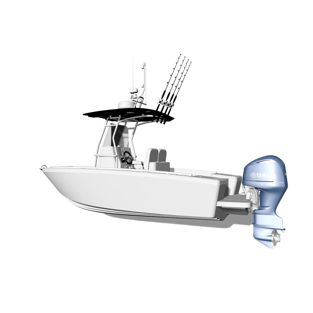 6 Meter Fishing Hard Top Boat 3D Model – Realistic Marine Design, FBX - View 11