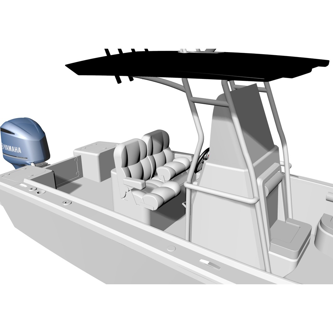 6 Meter Fishing Hard Top Boat 3D Model – Realistic Marine Design, FBX - View 14