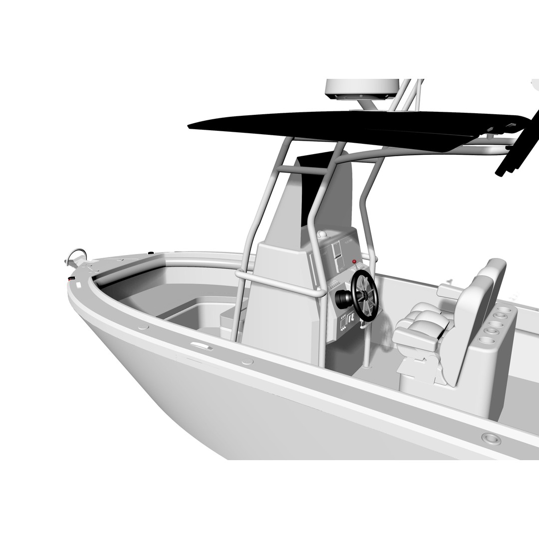 6 Meter Fishing Hard Top Boat 3D Model – Realistic Marine Design, FBX - View 17