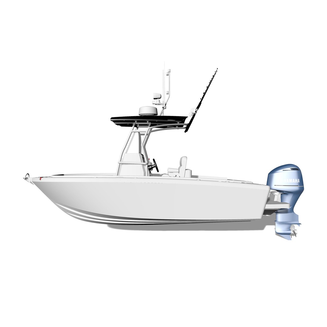 6 Meter Fishing Hard Top Boat 3D Model – Realistic Marine Design, FBX - View 18