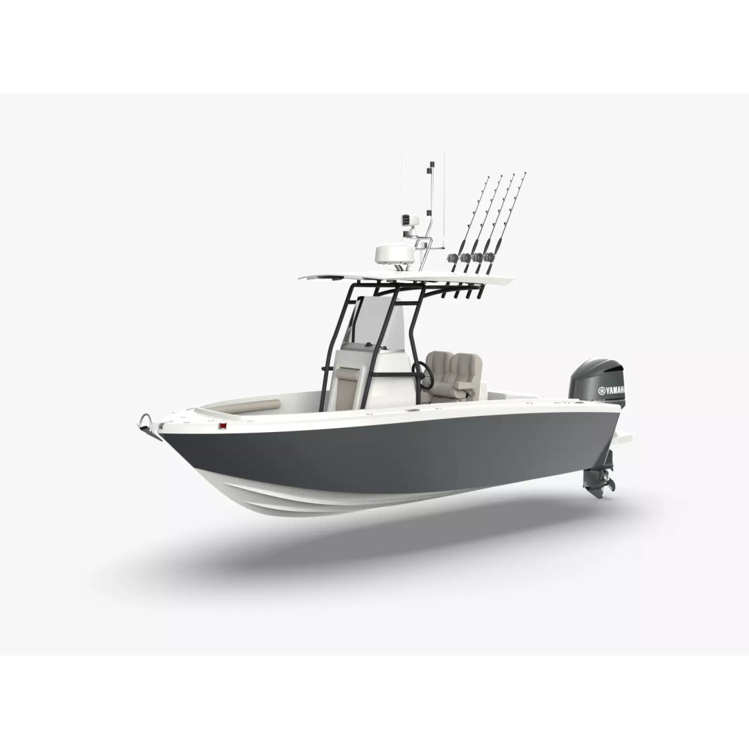 6 Meter Fishing Hard Top Boat 3D Model – Realistic Marine Design, FBX - View 2