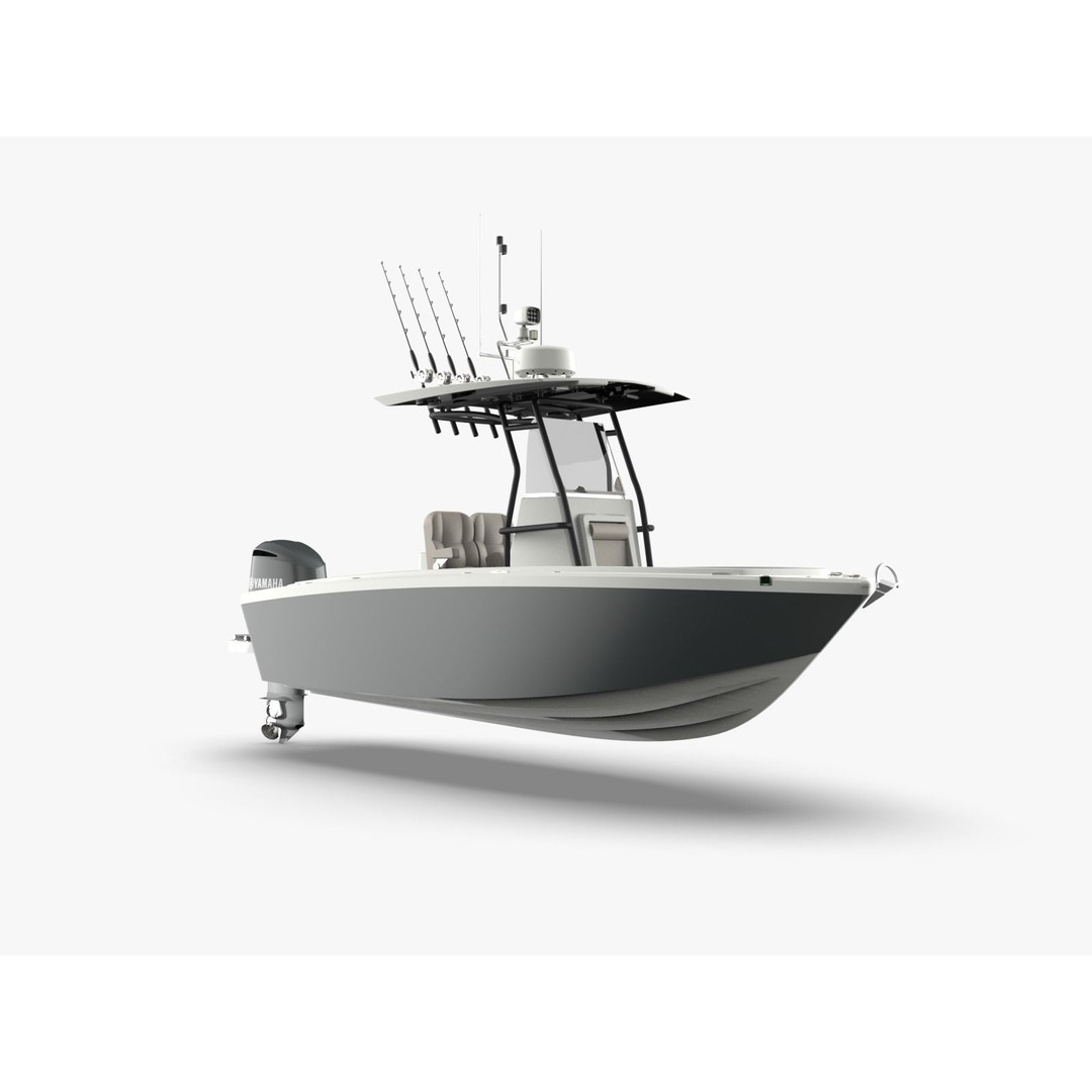 6 Meter Fishing Hard Top Boat 3D Model – Realistic Marine Design, FBX - View 5