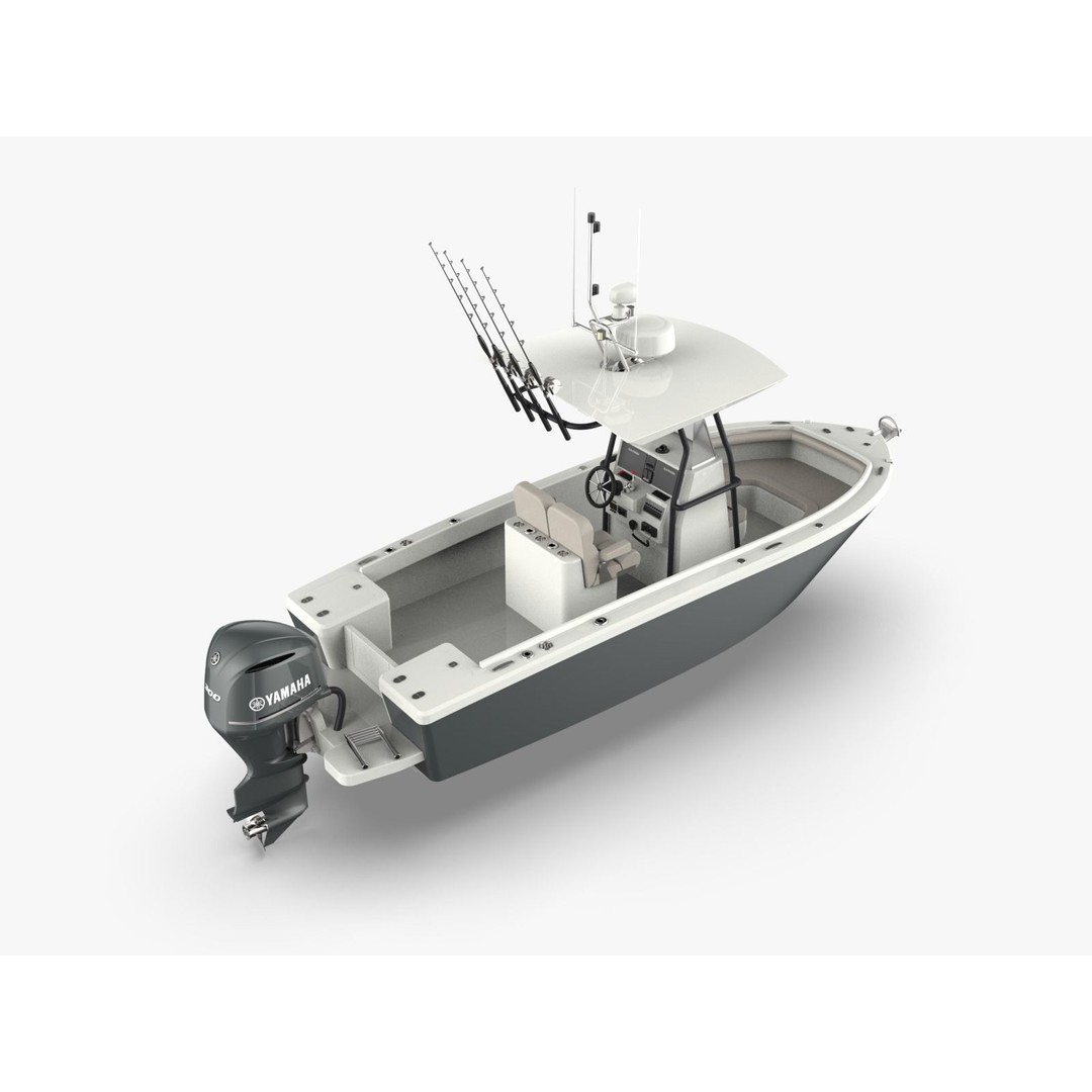 6 Meter Fishing Hard Top Boat 3D Model – Realistic Marine Design, FBX - View 9