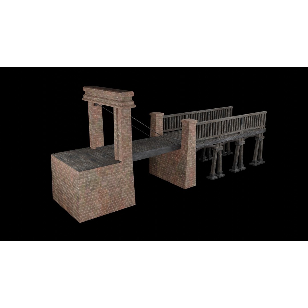 Bascule Bridge Platform 3D Model – Low Poly Game Ready Asset, FBX & OBJ - View 11