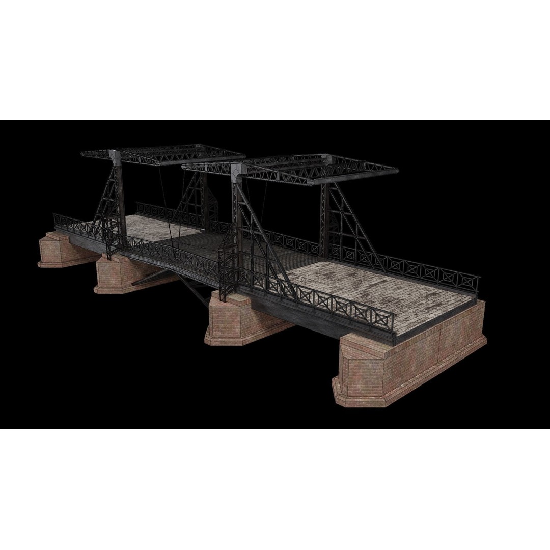 Bascule Bridge Platform 3D Model – Low Poly Game Ready Asset, FBX & OBJ - View 12