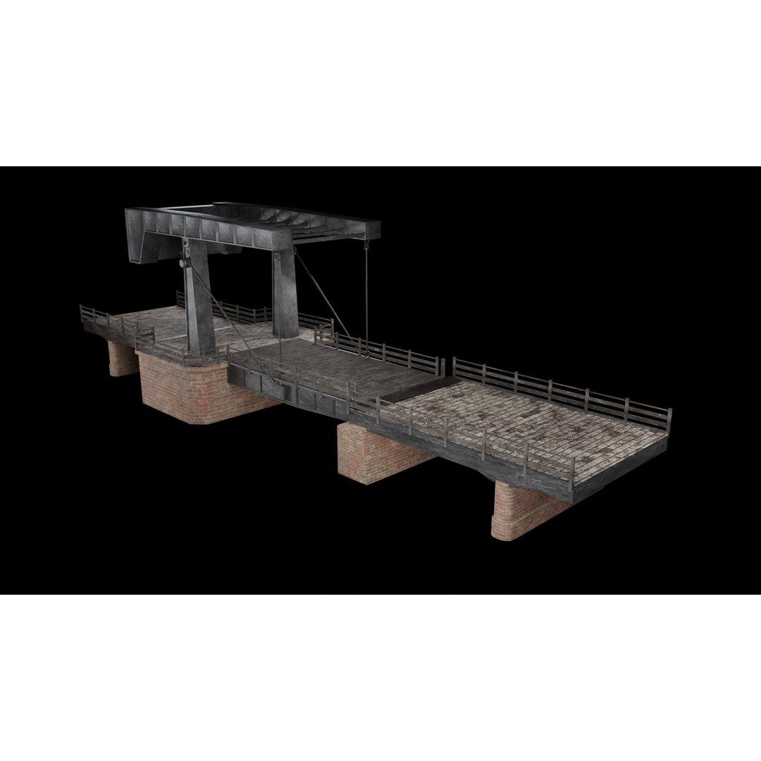 Bascule Bridge Platform 3D Model – Low Poly Game Ready Asset, FBX & OBJ - View 13