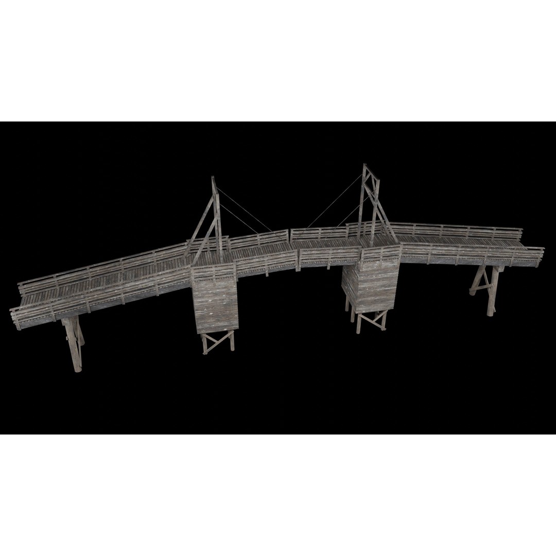 Bascule Bridge Platform 3D Model – Low Poly Game Ready Asset, FBX & OBJ - View 17