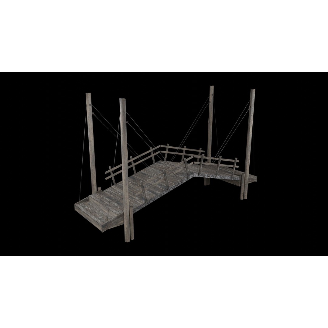 Bascule Bridge Platform 3D Model – Low Poly Game Ready Asset, FBX & OBJ - View 19