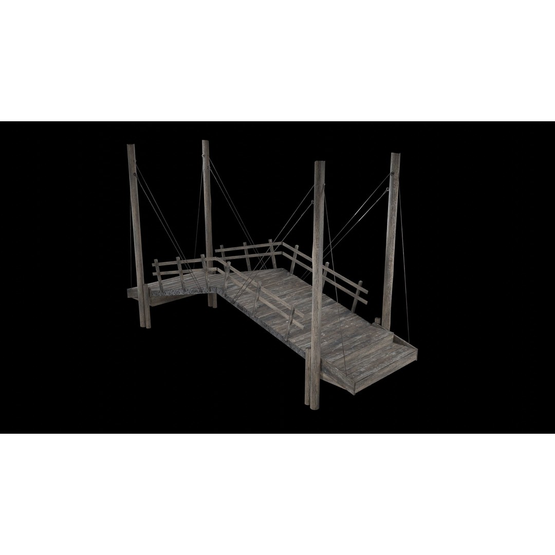 Bascule Bridge Platform 3D Model – Low Poly Game Ready Asset, FBX & OBJ - View 20