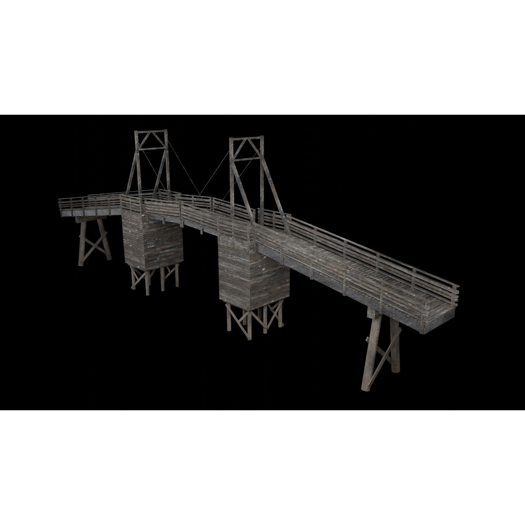 Bascule Bridge Platform 3D Model – Low Poly Game Ready Asset, FBX & OBJ - View 24