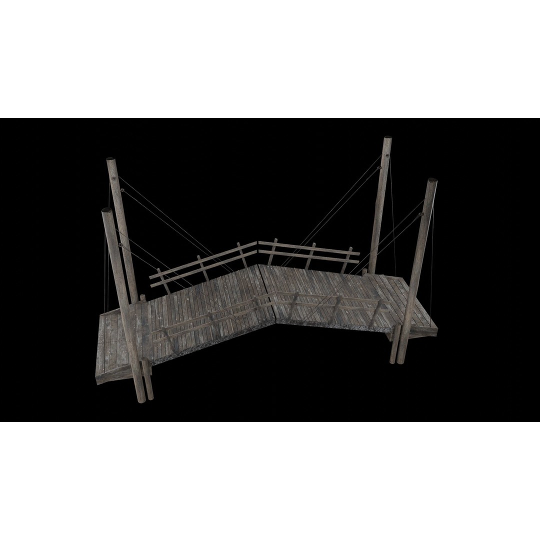 Bascule Bridge Platform 3D Model – Low Poly Game Ready Asset, FBX & OBJ - View 25