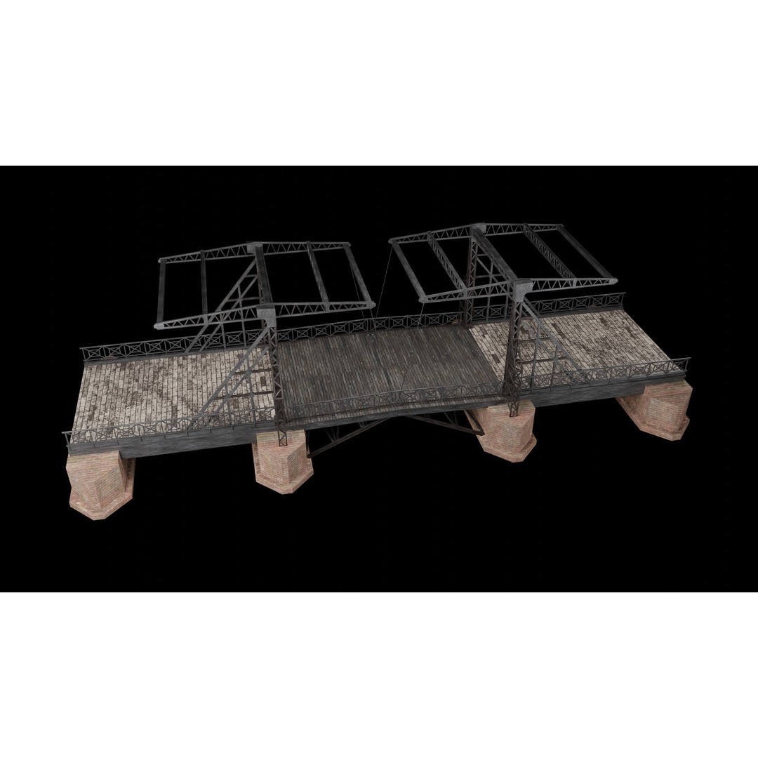 Bascule Bridge Platform 3D Model – Low Poly Game Ready Asset, FBX & OBJ - View 28