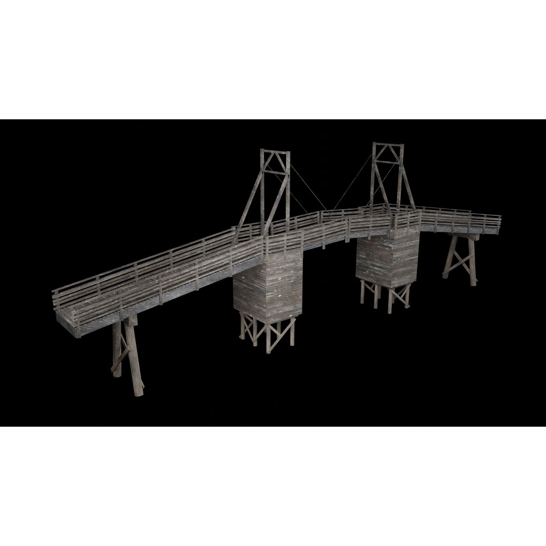 Bascule Bridge Platform 3D Model – Low Poly Game Ready Asset, FBX & OBJ - View 29