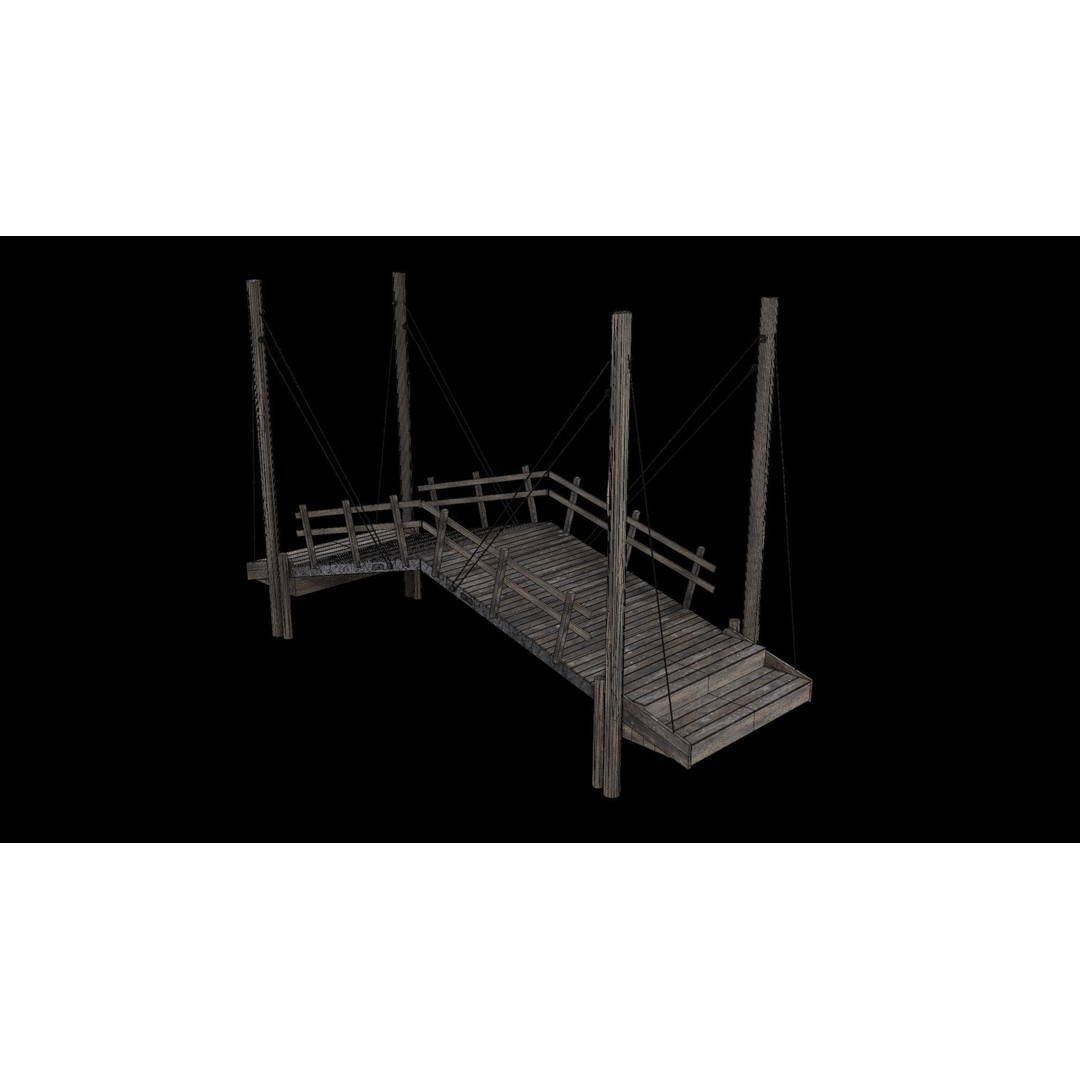 Bascule Bridge Platform 3D Model – Low Poly Game Ready Asset, FBX & OBJ - View 3