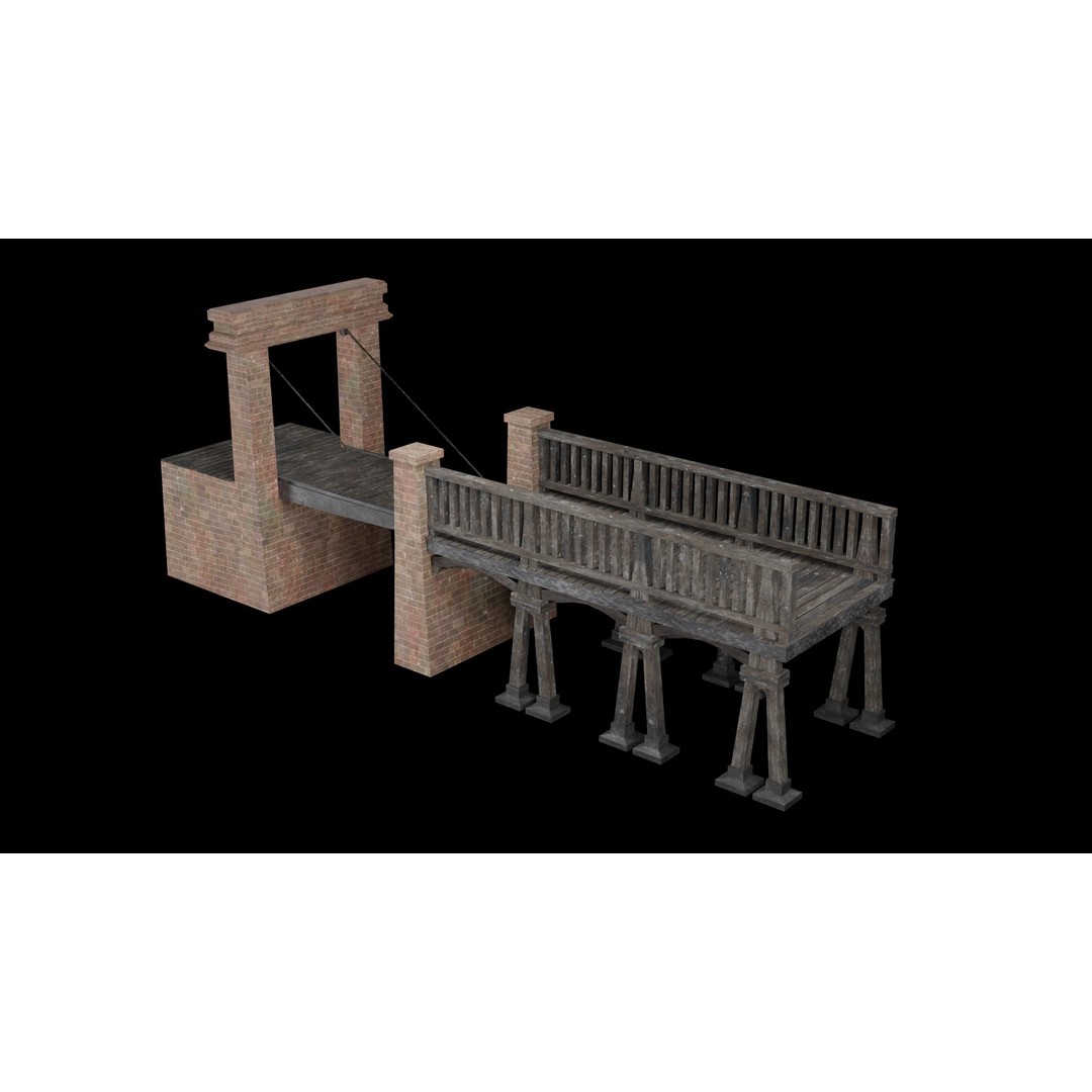 Bascule Bridge Platform 3D Model – Low Poly Game Ready Asset, FBX & OBJ - View 30