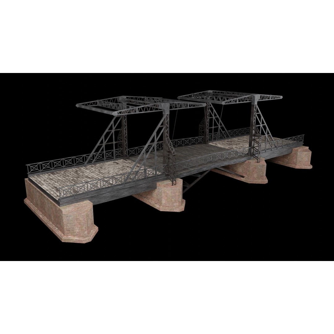 Bascule Bridge Platform 3D Model – Low Poly Game Ready Asset, FBX & OBJ - View 32