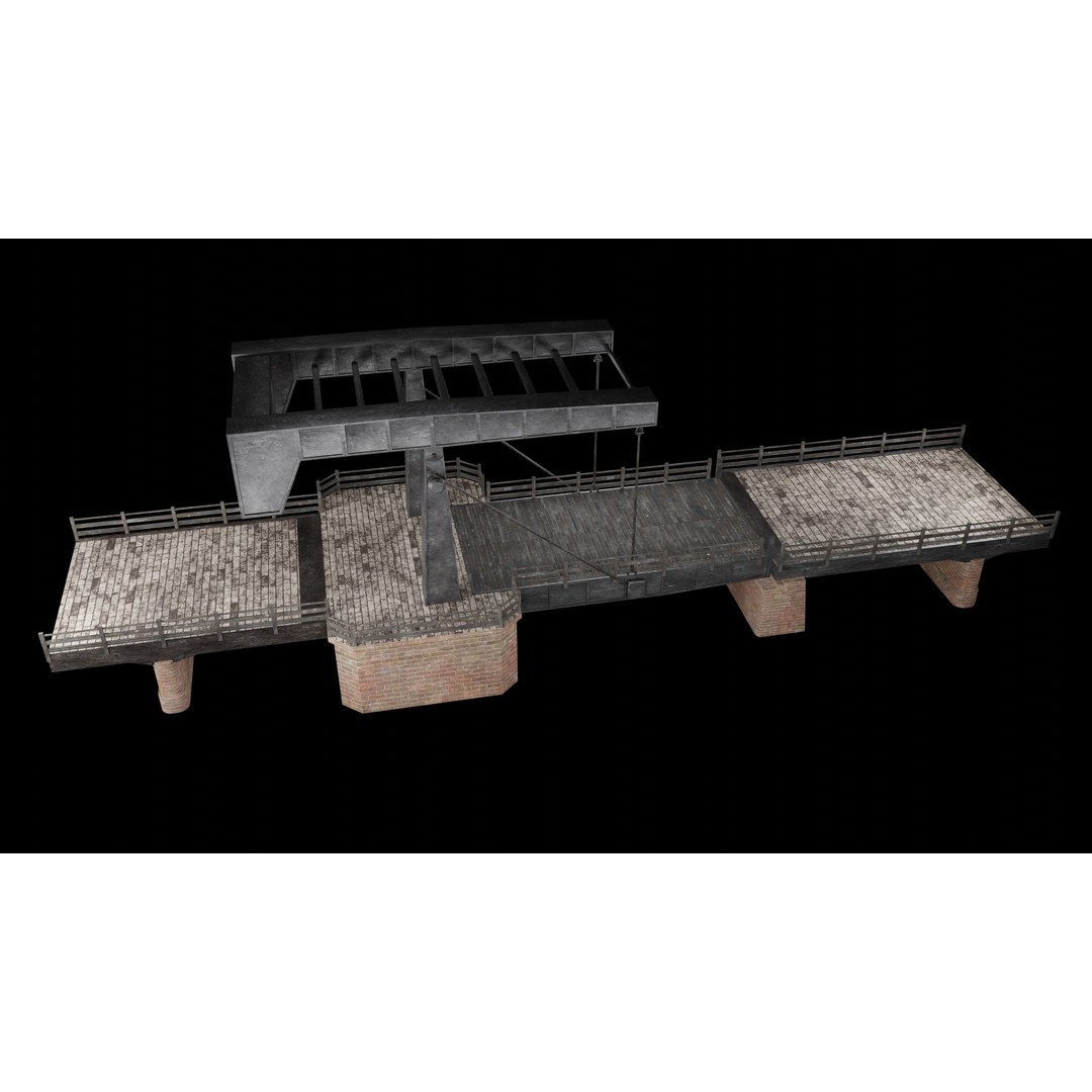Bascule Bridge Platform 3D Model – Low Poly Game Ready Asset, FBX & OBJ - View 33