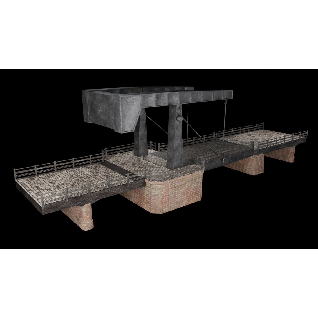 Bascule Bridge Platform 3D Model – Low Poly Game Ready Asset, FBX & OBJ - View 35