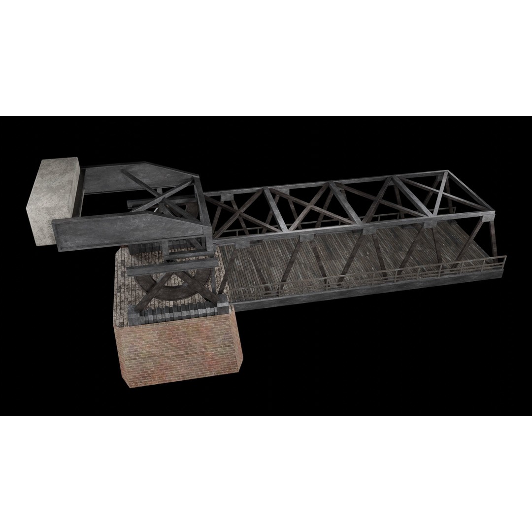 Bascule Bridge Platform 3D Model – Low Poly Game Ready Asset, FBX & OBJ - View 36