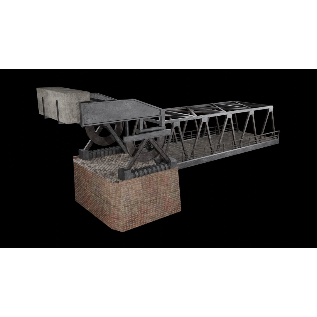 Bascule Bridge Platform 3D Model – Low Poly Game Ready Asset, FBX & OBJ - View 37