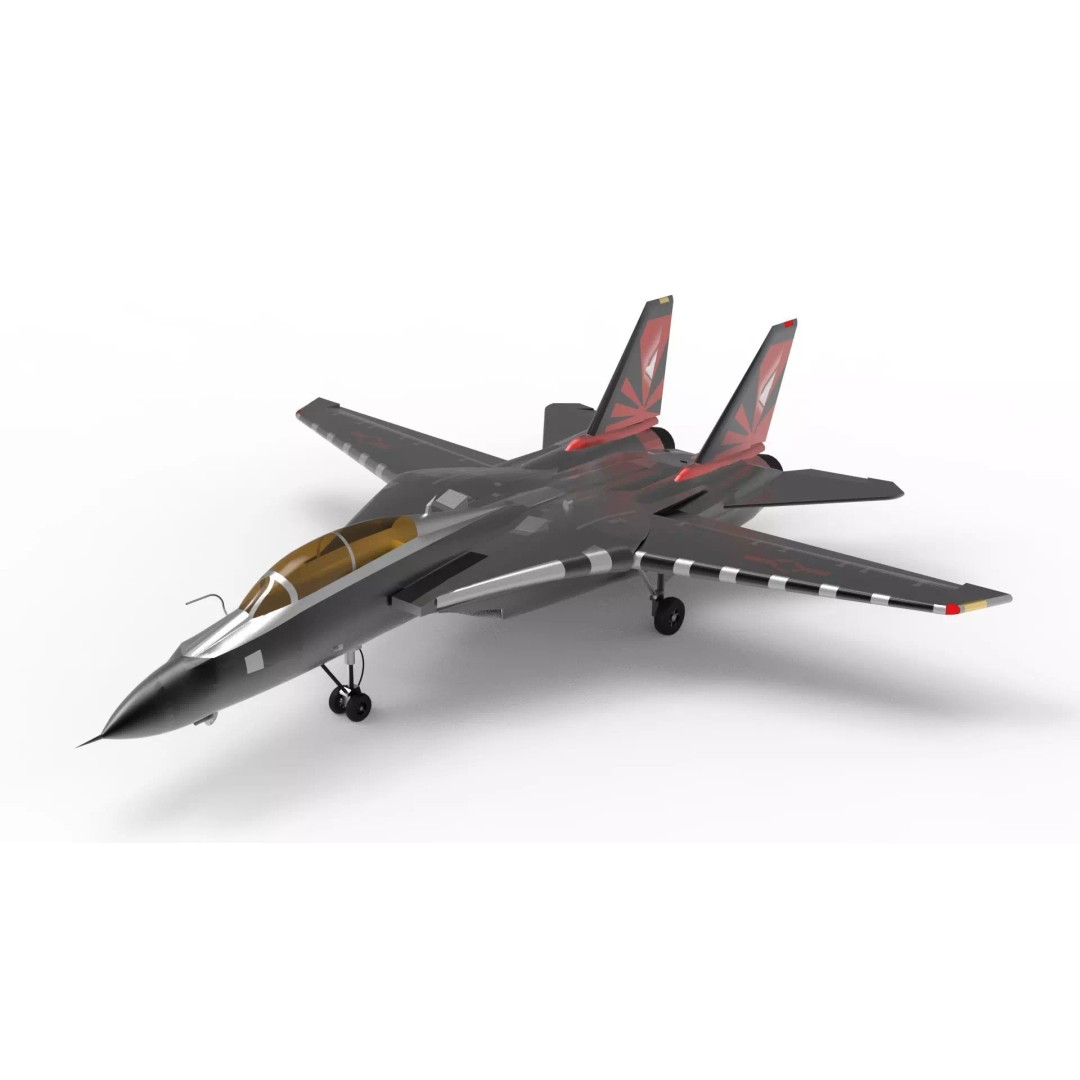 Grumman F-14 Tomcat 3D Model – Low Poly Game Asset, FBX - View 2