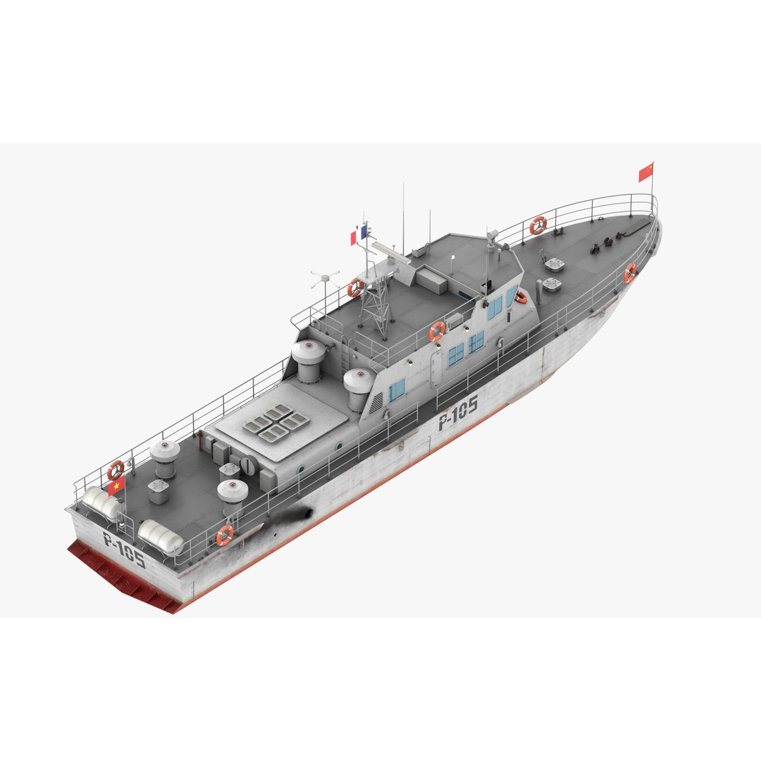 Predator Class Patrol Boat 3D Model – Low Poly Rigged Game Asset, FBX - View 17