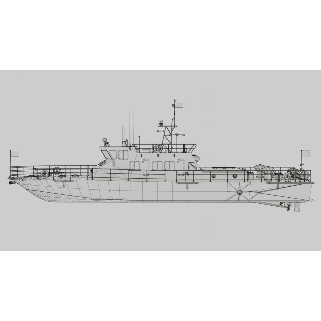Predator Class Patrol Boat 3D Model – Low Poly Rigged Game Asset, FBX - View 18