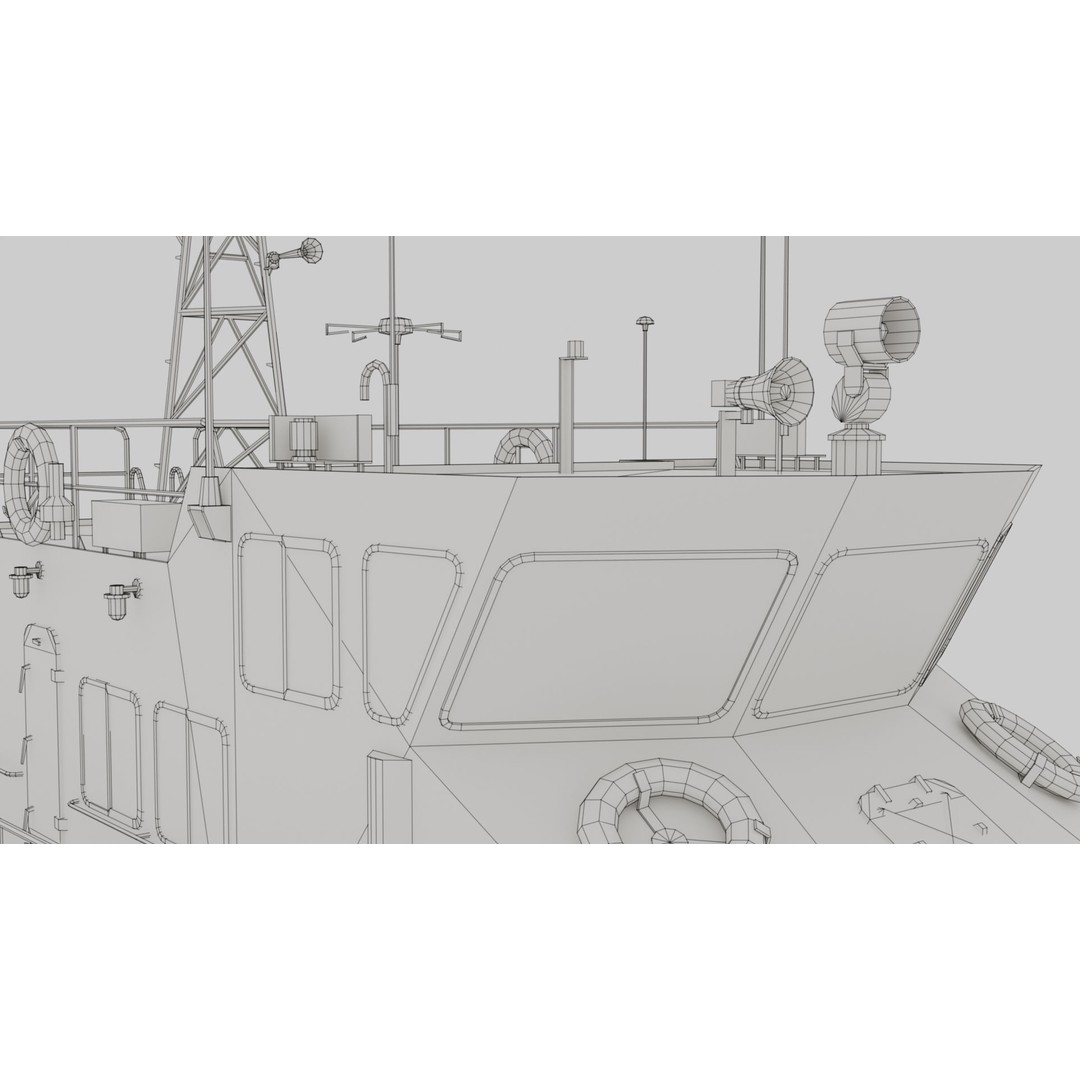 Predator Class Patrol Boat 3D Model – Low Poly Rigged Game Asset, FBX - View 19