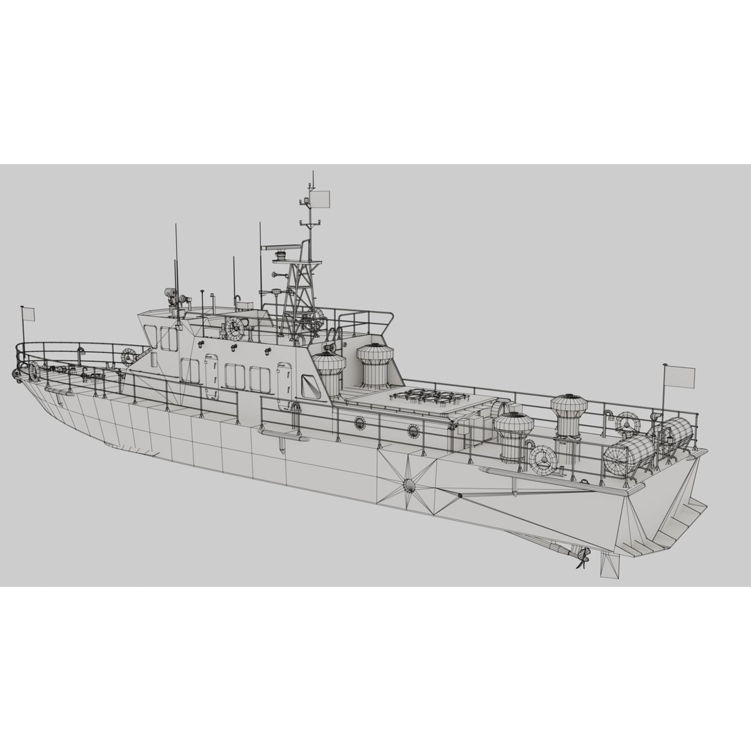 Predator Class Patrol Boat 3D Model – Low Poly Rigged Game Asset, FBX - View 21