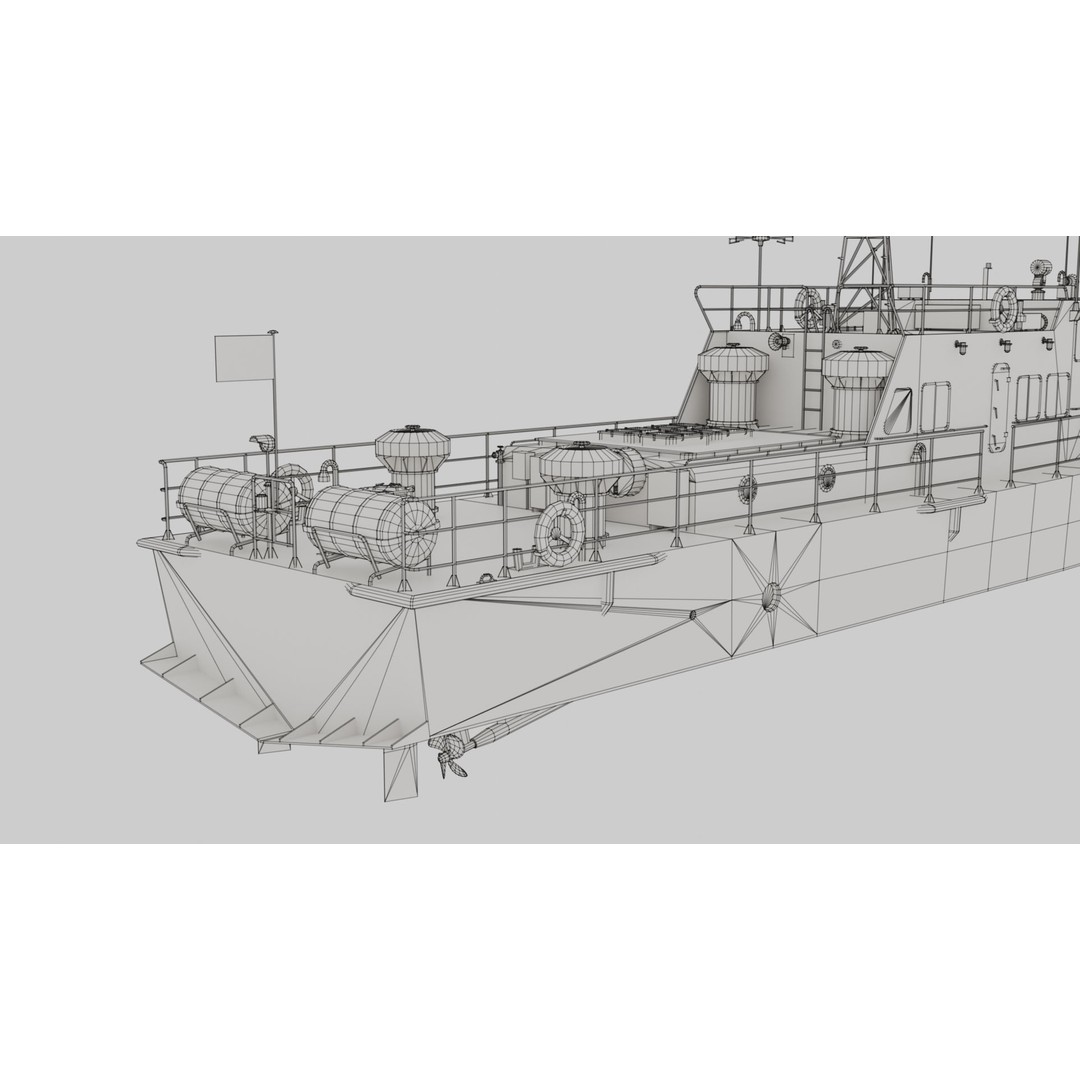Predator Class Patrol Boat 3D Model – Low Poly Rigged Game Asset, FBX - View 27