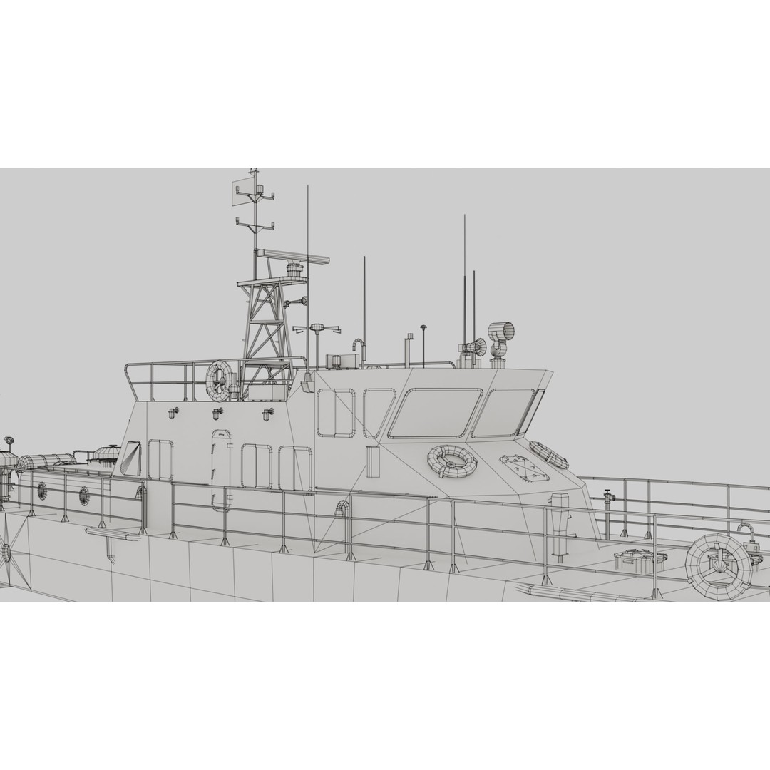 Predator Class Patrol Boat 3D Model – Low Poly Rigged Game Asset, FBX - View 28