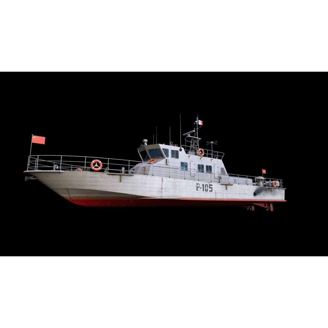 Predator Class Patrol Boat 3D Model – Low Poly Rigged Game Asset, FBX - View 3
