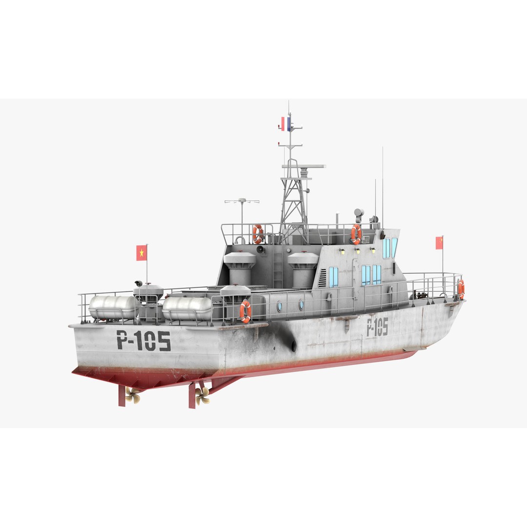 Predator Class Patrol Boat 3D Model – Low Poly Rigged Game Asset, FBX - View 30