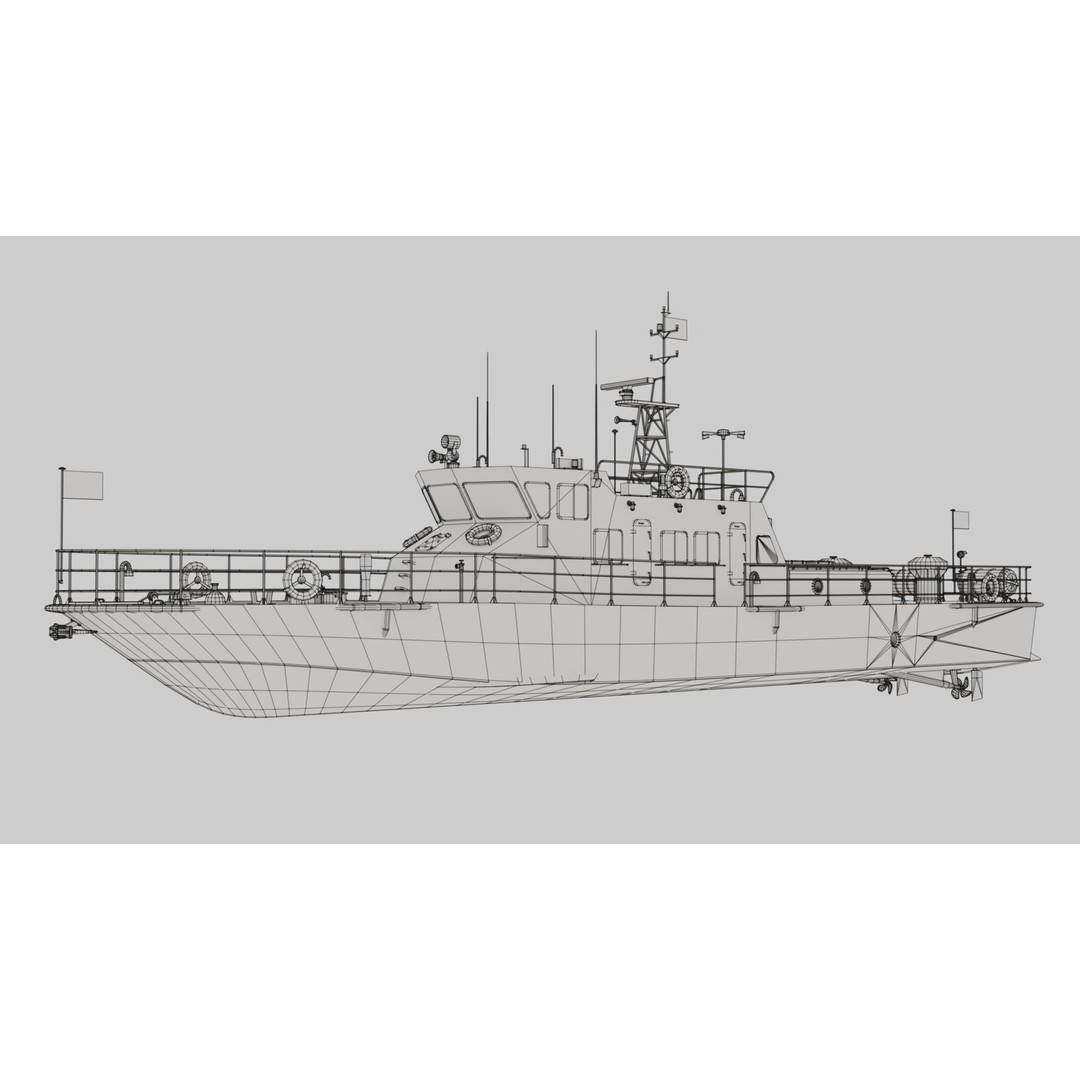 Predator Class Patrol Boat 3D Model – Low Poly Rigged Game Asset, FBX - View 32